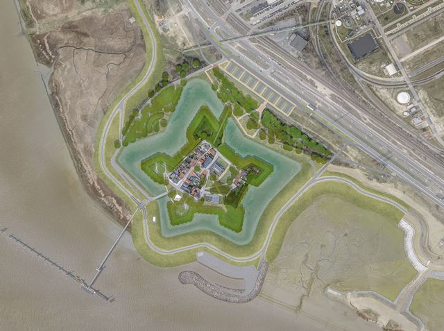 Het eerste concept voor het toekomstige Fort Lillo Het eerste concept voor het toekomstige Fort Lillo
